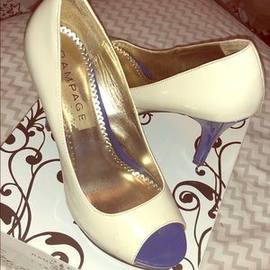 Rampage Platform Heels (bone/cobalt/black)